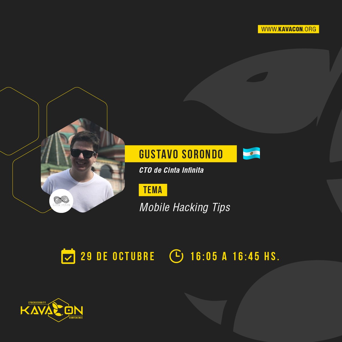 KavaConPy's tweet photo. Iniciamos el último día de Kavacon 2020 con la participación de Gustavo “Puky” Sorondo (Argentina) de Cinta Infinita desarrollando el tema de “Mobile Hacking Tips”. Te esperamos!
#cibersecurity #Kavacon #kavacon2020 #congreso #ciberseguridad https://t.co/i17dMiLByk
