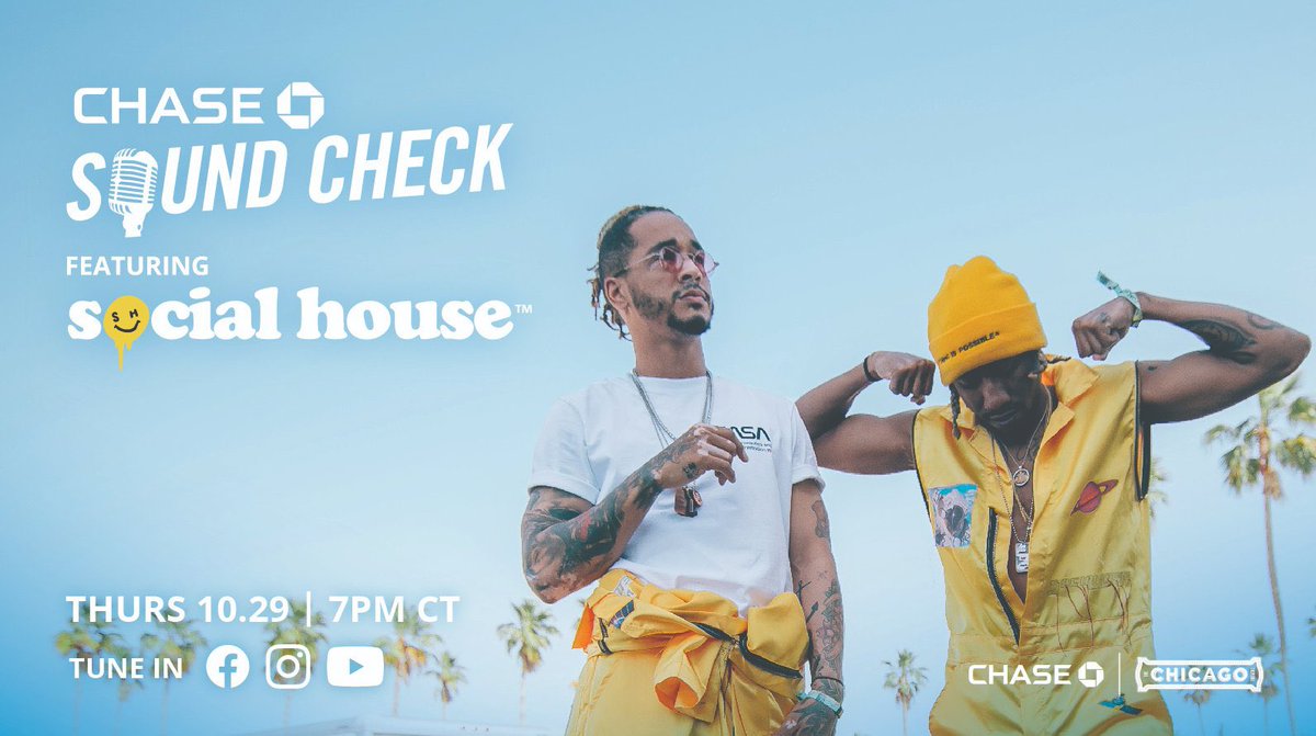 Y'all ready for a live performance??? We're going live at 5pm PT / 8pm ET for the #ChaseSoundCheck on our Facebook, Instagram &amp; YouTube. See u tonight 😎😎 #ad