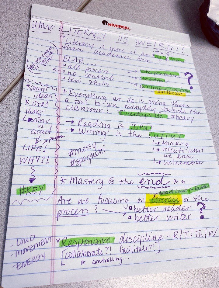 Are we focusing on content or the process?!? There’s no content in ELAR, so what are we doing to build strong, purposeful readers and writers everyday?!? 🤯🖤<a href="/GaylaWiggins/">Gayla Wiggins</a> <a href="/lead4ward/">lead4ward</a> #reimagine4ward