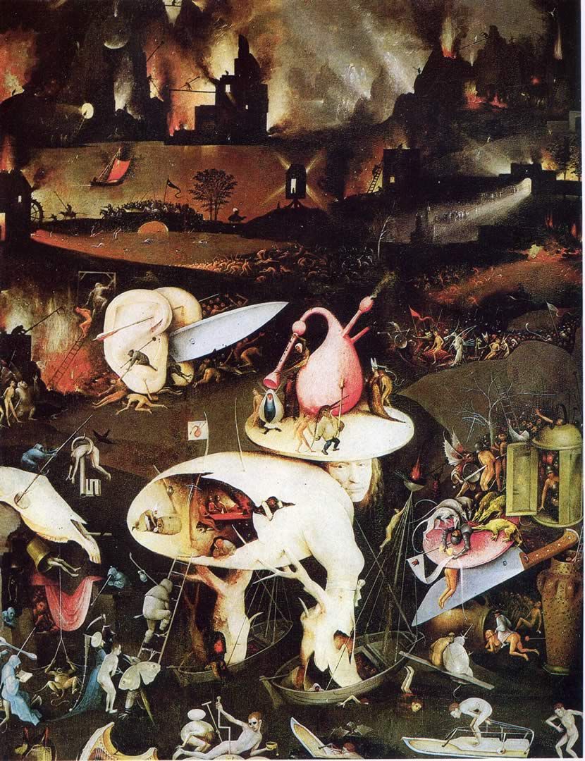Spending my day writing a paper on Hieronymus Bosch's "Hell" from the Garden of Earthly Delights is making me want to watch a horror Halloween film #arthistory #HalloweenArt