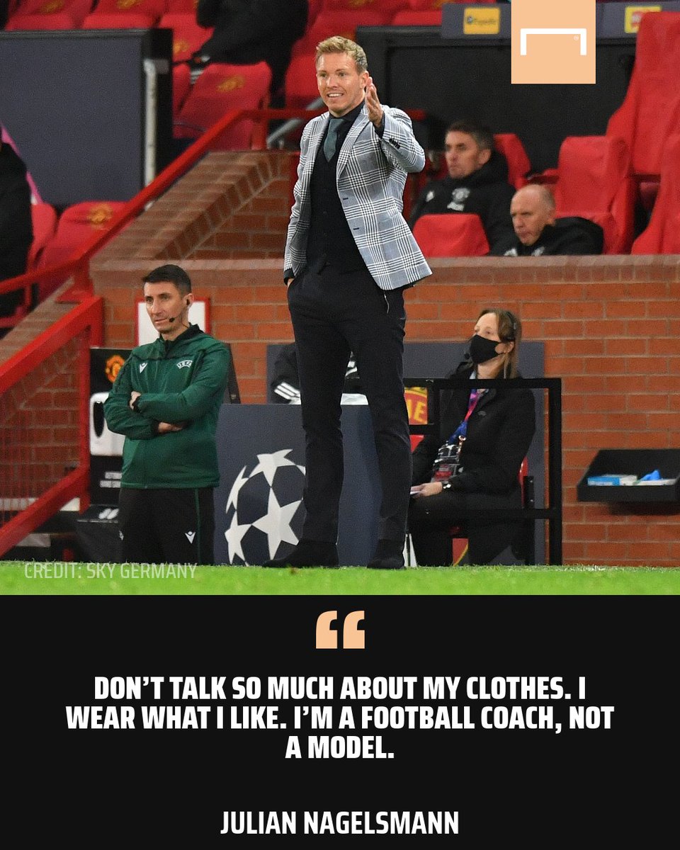 Goal On Twitter Rb Leipzig Manager Julian Nagelsmann Did Not Like Being Asked About The Suit He Wore At Old Trafford