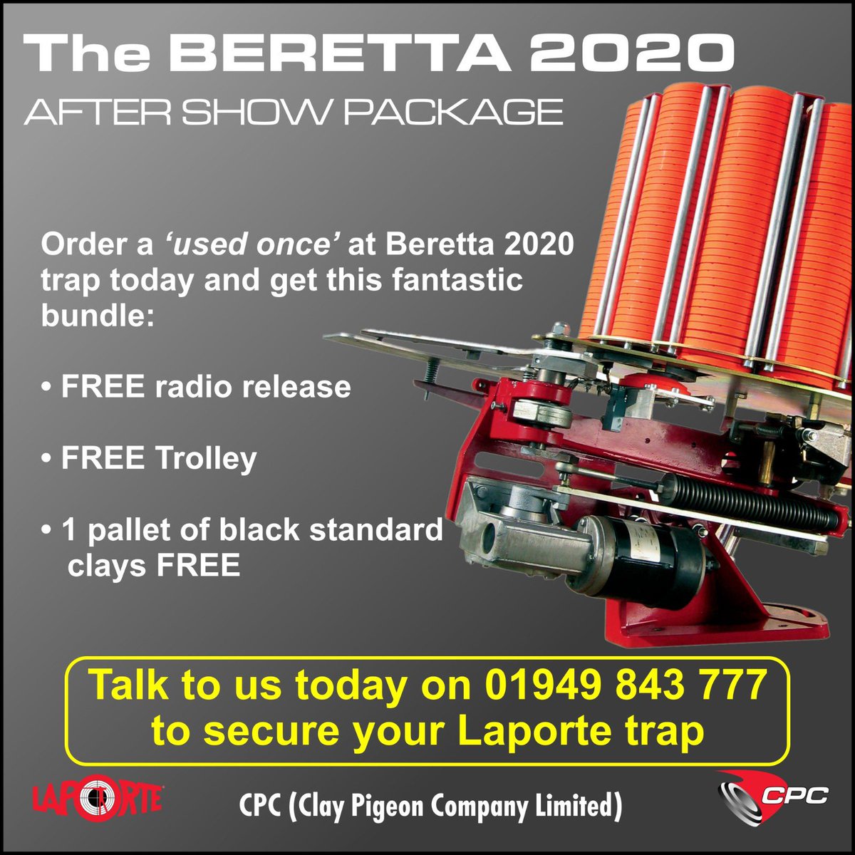 Our new Beretta 2020 Aftershow Package is here❤️ 

Call 01949843777 for more details or email enquiries@laporte-cpc.biz 

Limited time offer while stocks last 

#laportecpc #weekendvibes #team