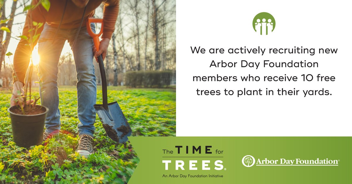 arborday's tweet image. Ten free trees. 

#TimeForTrees 

arborday.org/members/
