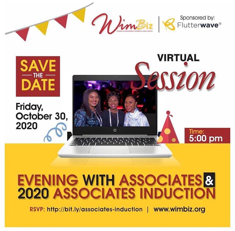 Wimbiz's tweet photo. The 2020 WIMBIZ Evening with Associates and Induction Ceremony holds tomorrow, Friday, October 30, 2020 by 5:00 pm

Venue: Virtual (Online)

FOR WIMBIZ ASSOCIATES AND 2020 INDUCTEES ONLY.

#WeMove #2020WIMBIZEveningWithAssociates #2020WIMBIZAssociatesInduction #WIMBIZ2020 https://t.co/13cKsjLzvD