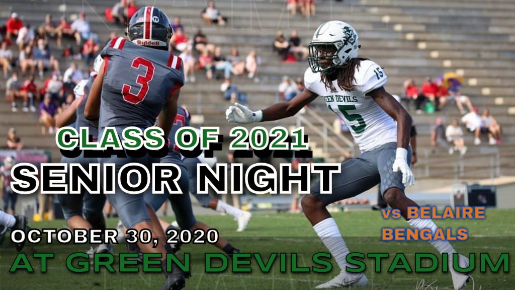 Come out and celebrate the class of 2021 with us at Senior Night on Friday, October 30, 2020!!