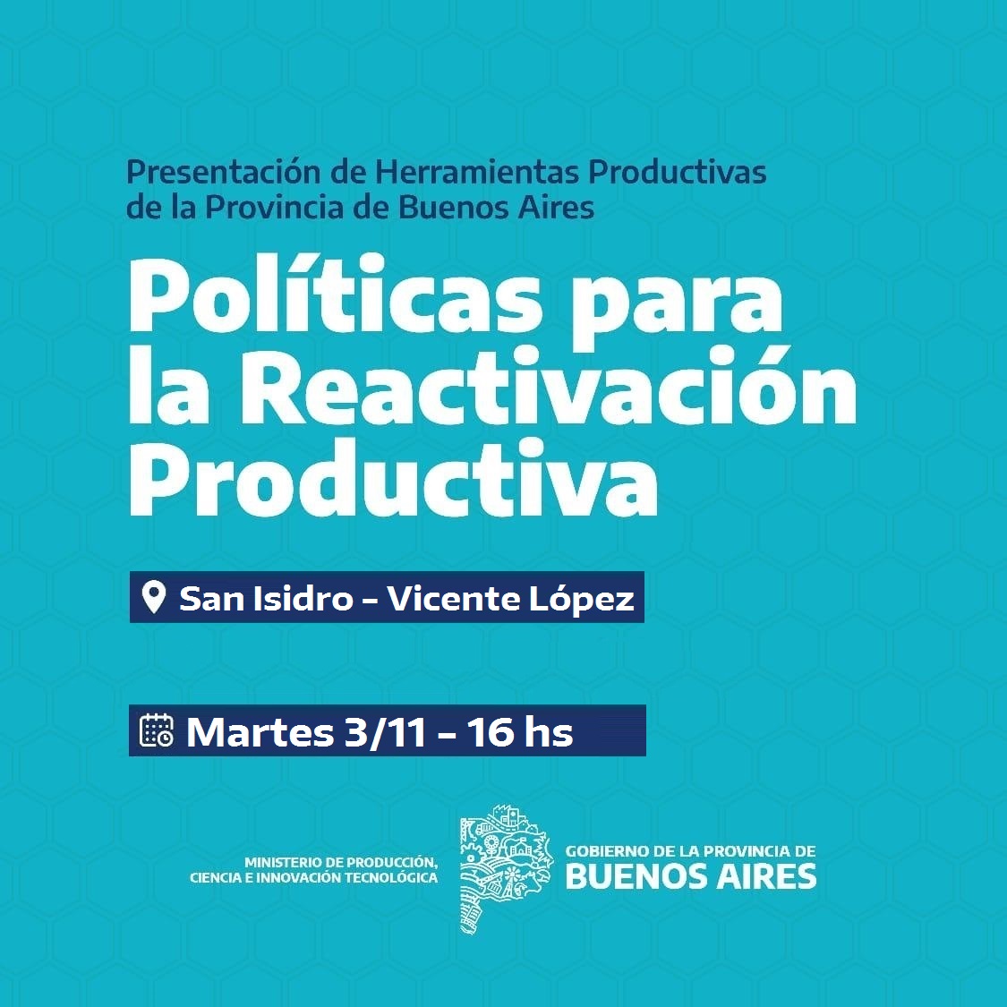 CamaraVteLopez's tweet photo. 📌 Te invitamos a la presentación "Herramientas y programas frente a la pandemia" que estará llevando adelante el Ministerio de Producción, Ciencia e Innovación Tecnológica de la Provincia de Buenos Aires. 
🗓 Martes 3/11
⏰ 16 hs.
Inscribite 👉🏽 https://t.co/S4qPchILbb https://t.co/wHsOLFFd0b