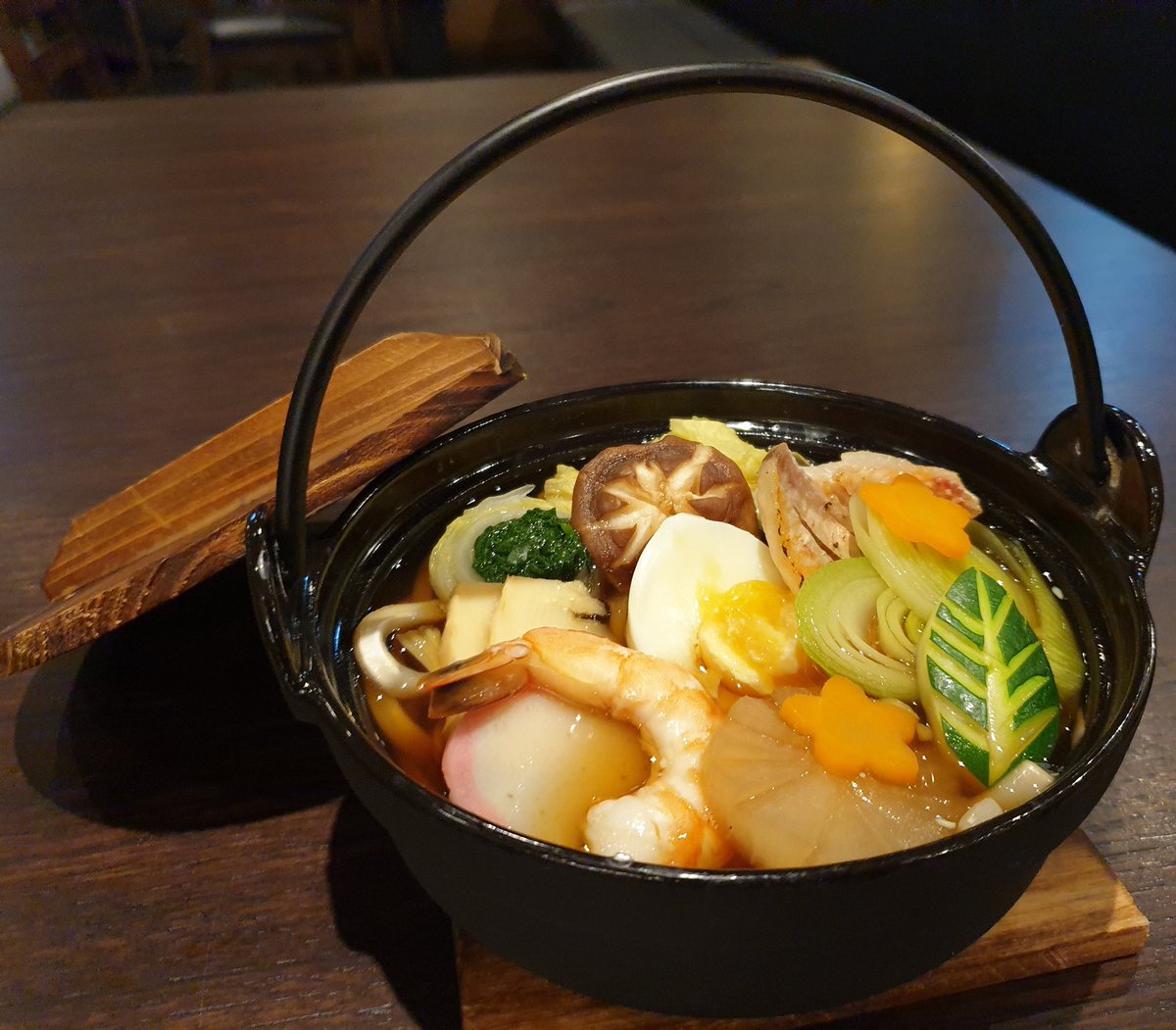 EtsuRestaurant's tweet photo. Witches Hot Pot 🧙‍♀️🧹
Chef Special Nabe Yaki Udon
Japanese udon noodle soup with mixed seafood and vegetables 😋
.
#GetItWhileYouCan #Special #ChefSpecial #Nabe #Udon #ChefsRecipe #ChefLife #Etsu #JapaneseRestaurant #LiverpoolRestaurant #Hungry #Witches #HotPot #Halloween https://t.co/Dh2opdduR2