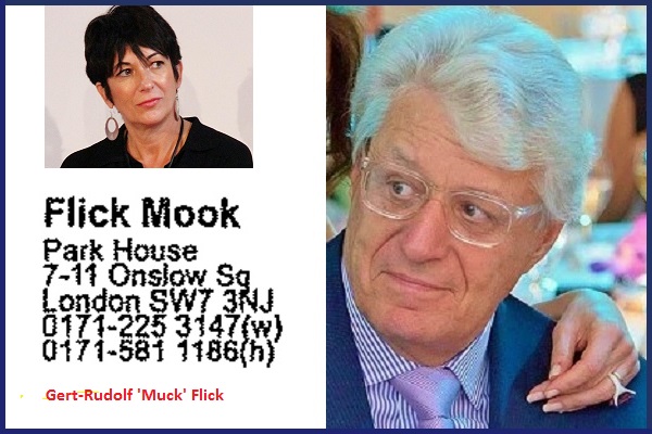 ➐o Muck & Mick FlickMuck (Black Book) & Mick are grandsons of Nazi-linked criminal Friedrich Flick whom Ghislaine's father reportedly interrogatedMuck tried to fund professorship at Oxford attached to Ghislaine’s alma mater BalliolMick's late wife was close to J Rothschild