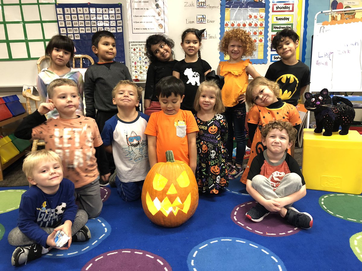 Fun Pumpkin times in Pre K!! We voted and carved a scary pumpkin!  We read Five Little Pumpkins and created our own. Then we had an Orange and Black party!!! #EGEtakingflight <a href="/HumbleISD_EGE/">Elm Grove Elementary</a> <a href="/HumbleISD_PREK/">HumbleISD ECE</a> @humbleisd #BeTheLight