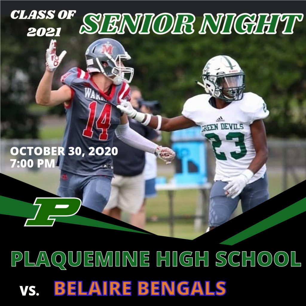 Come out and celebrate the class of 2021 with us at Senior Night on Friday, October 30, 2020!!