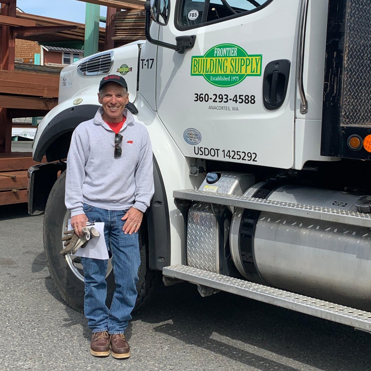 At the Frontier Building Supply, Anacortes yard, 4 yr employee Robert Shaw is one of our drivers that has gone through the wringer for us to serve customers however it needs to happen. Thanks Robert! #KodiakFamily #KodiakStrong #FrontierStrong #windows #doors #trusses #BuildUSA