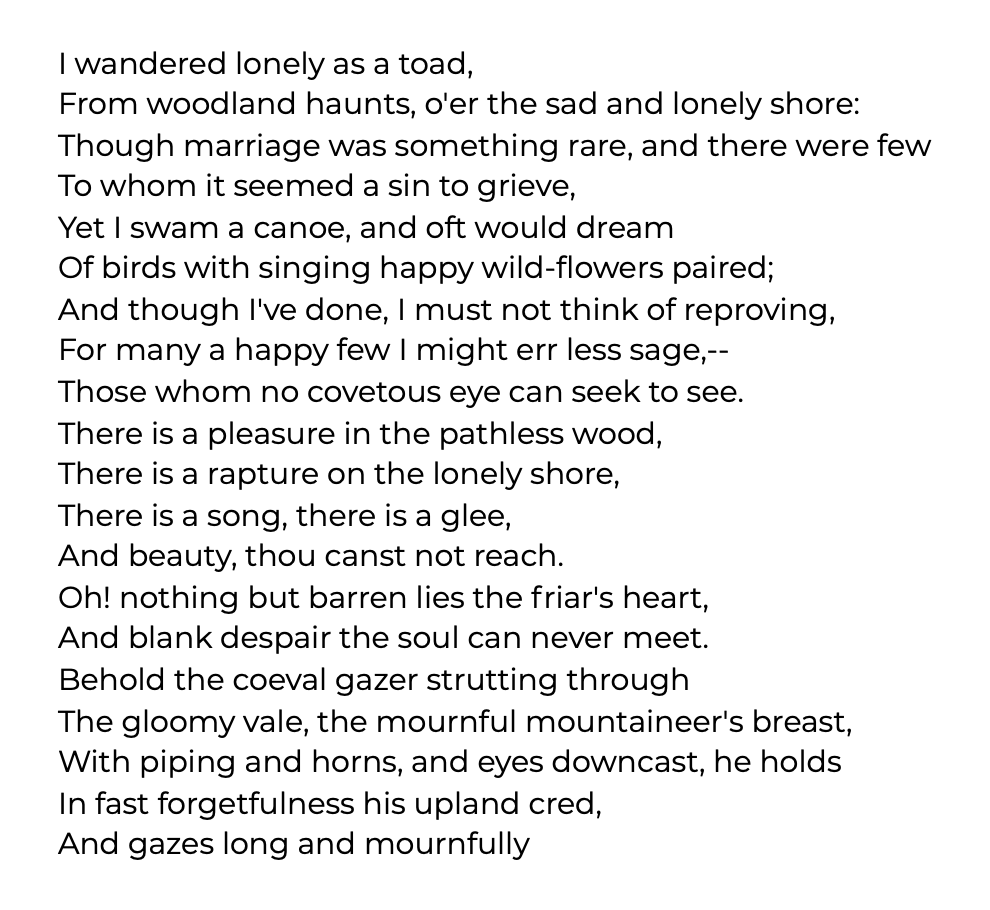 thunderclapia's tweet photo. #Poetry generation can be amusing, like this example from a GPT-2 model fine-tuned on poetry corpuses.

Follow the steps in this Colab Notebook &amp; generate your own poems! All you need is a Google account - if you have gmail, you have one already #AI #NLP

https://t.co/SRYyBdnulb https://t.co/Dihs1Dtfhs