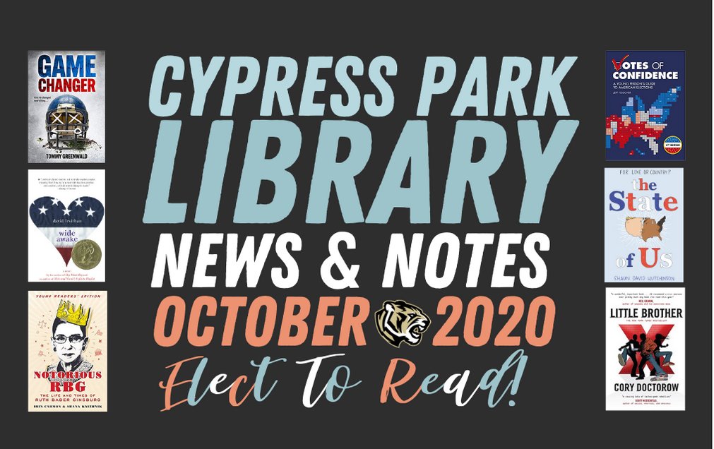 CyParkLibrary's tweet photo. October News+Notes from @CypressParkHS Library: Try out TERC & LEARNING EXPRESS Databases for ACT, SAT, AP Test Prep & College Planning! #CFISDLib
📚💻📲 https://t.co/B6AtoZ8zYj https://t.co/LllLBqR3bR