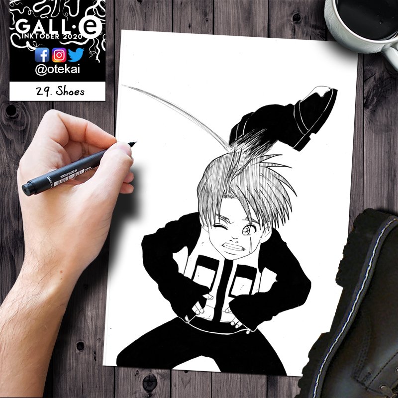 otekai's tweet photo. Gall.e - i n k t o b e r 2 0 2 0
One day, one word, one inking 💪
29. Shoes
Support : https://t.co/8mDpoWaW43
#inktober #inktober20 #inktober2020 #frenchinktober #frenchinktober2020
#inktoberchallenge #shoes #trunck #dragonball #dragonballz https://t.co/705JiuwIuN