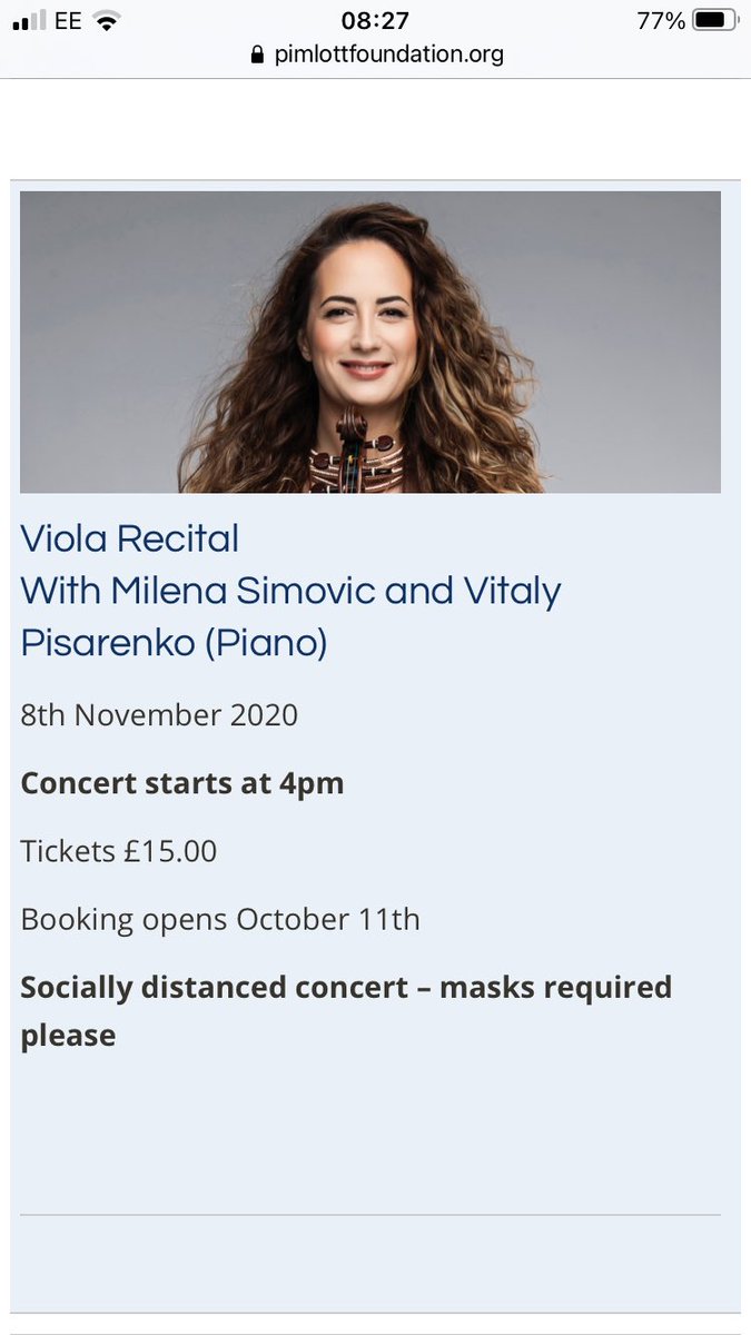 PimlottFoundat1's tweet photo. Back in business!
Sun 8th November: Milena Simovic https://t.co/27DnbF3C7d