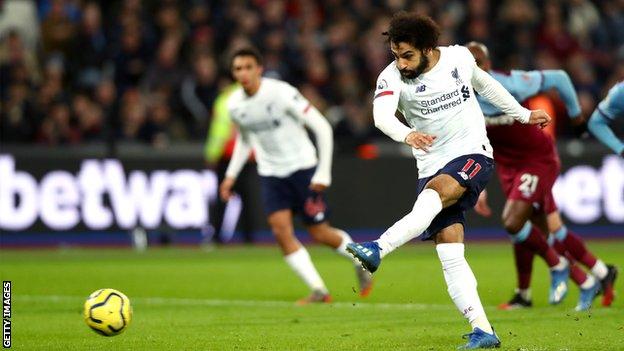 January 29th, 2020West Ham 0-2 Liverpool Our game in hand that was suspended when we had to play the Club World Cup. A penalty and an assist from Mohamed Salah rounded off a very solid performance in which West Ham's best chance was when Trent smashed one off his own post