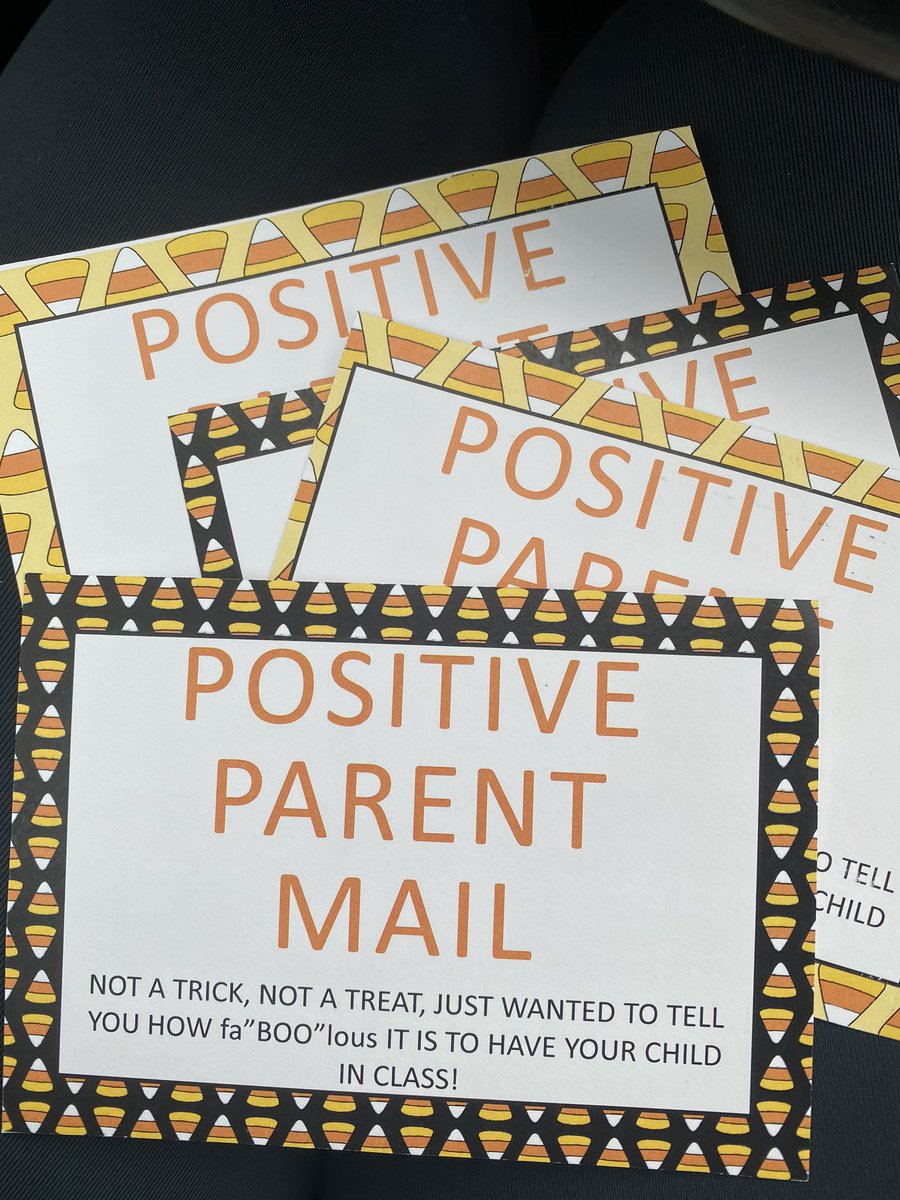 Positive Parent (Snail) Mail!! I am so lucky to have such incredible <a href="/CBWarwickElem/">Warwick Elementary School CBSD</a> students and I wanted to make sure their parents know how thankful I am! Major thank you to <a href="/CBDessalet/">Jessie Dessalet</a> and <a href="/NKoenig_NPSD/">Nicole Koenig MEd</a> for sharing this adorable idea 🎃