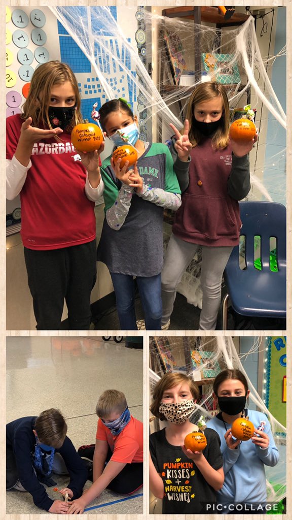 How far can you catapult a mini candy pumpkin? These kiddos did a great job today building catapults using only rubber bands and popsicle sticks. <a href="/HumbleISD_WCE/">Willow Creek Elem</a>