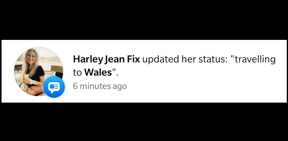 Take it from me that this is AN EVENT.
I've been joking with <a href="/HarleyFix/">Harley Fix</a> that she would get to Wales (from Texas) before me. I'm so flippin' pleased that she is proving that to be true. Happy homecoming of a lifetime, Fix.