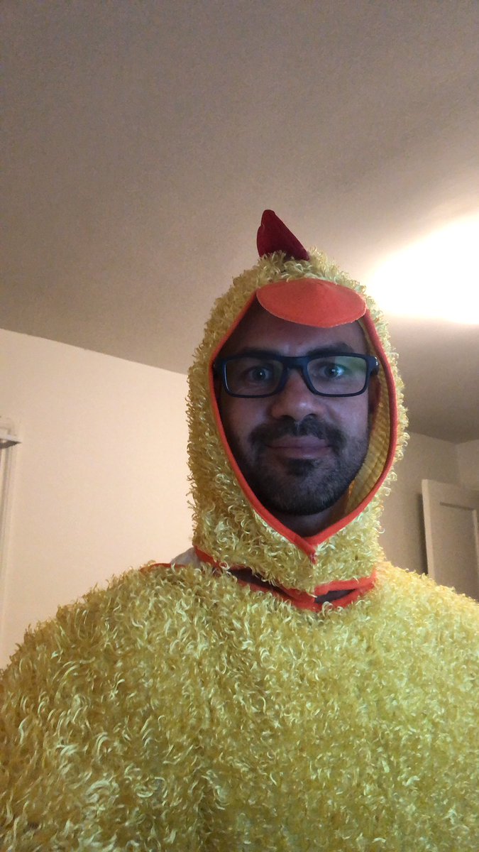In an effort to increase participation in class, I told my students I would dress up in a chicken costume (closest to a blue hen) if in one lecture they all asked a question...