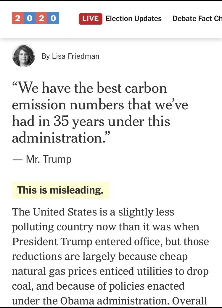 7. Best carbon emissions numbersSame deal as #4 - why waste words when  @nytimes does the lifting to point out why they’re wrong on their own.