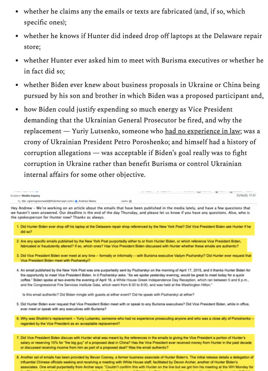 A standard of high gaslighting that would make even Catherine Herridge blush: including your own highlighted questions below ... your questions. Note, some of these questions were answered by sworn testimony during impeachment.