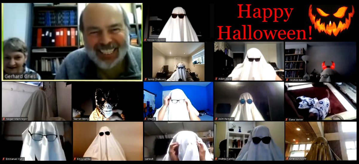 GriesLab's tweet image. After a great @EntSocBC meeting this week, we all gathered for an extra-👻spooky👻 EXTRA-ordinary lab meeting (#GriesyFridays) today for more #EntSoc20 practise talks.

Credit to @KendalSingleton for the 👻 idea, inspired by melany__vanesa on instagram: instagram.com/p/CGsXbUbneLX/…