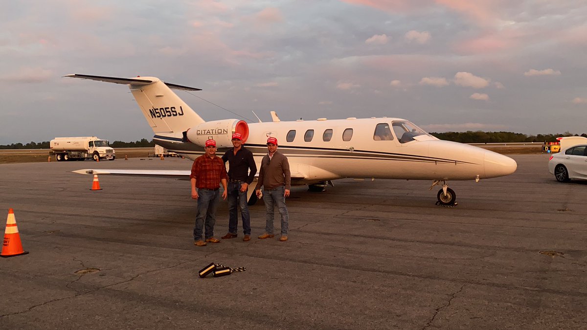 TreySmithdms's tweet photo. Flew from Jackson, TN to see @realDonaldTrump and @FLOTUS for the #MAGA rally in Fayetteville, NC, but it was postponed due to high winds. We’ll be back Monday. @DonaldJTrumpJr @IvankaTrump @EricTrump https://t.co/gyP1MC4man