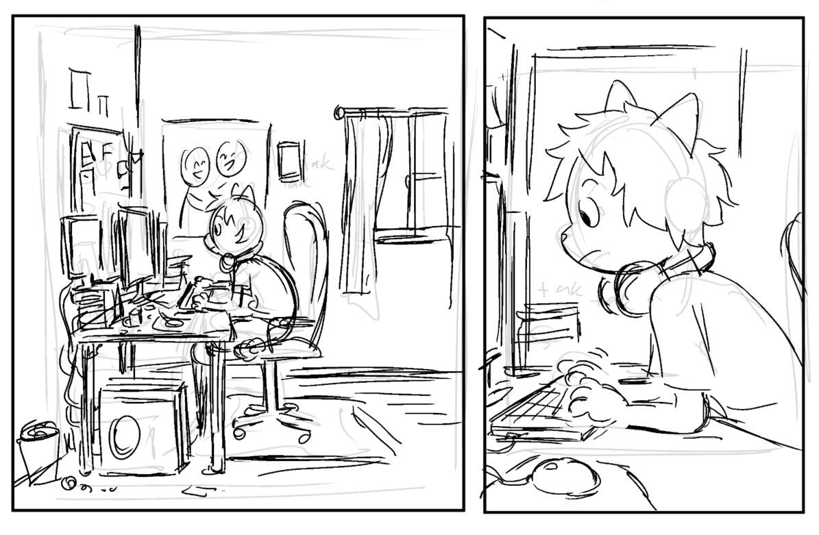 trying to make a comic....here's a small preview <: ) 