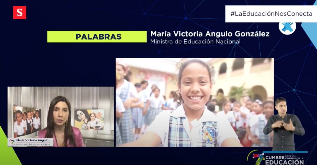 SemanaEd's tweet photo. #CLE2020 | Inicia la intervención de la ministra de Educación Nacional, María Victoria Angulo dando las palabras de cierre de la Cumbre Líderes por la Educación > https://t.co/YAtZ9pixtg
#LaEducaciónNosConecta https://t.co/DB4qYjN8SD