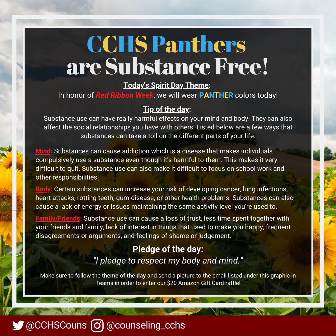 CchsCouns's tweet photo. #RedRibbonWeek2020 https://t.co/d4MVQvch45