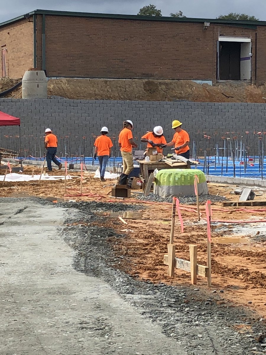 SuperB_Lowe's tweet photo. CCHS WBL students working on the New Middle/High site #CCEaglesSOAR https://t.co/RrGpruyb07