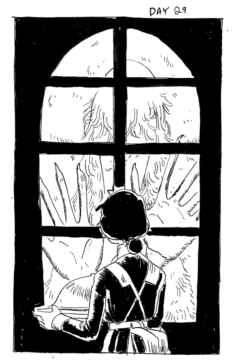 #drawtober day 29

It was easy to think as the Hound as a sort of beastly spirit, but Amelia couldn't help but wonder if there was more there. 
