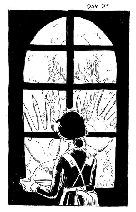 #drawtober day 29

It was easy to think as the Hound as a sort of beastly spirit, but Amelia couldn't help but wonder if there was more there. 