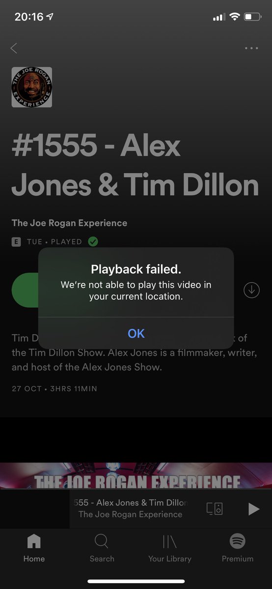 ConstantinM88's tweet photo. @joerogan  I can’t listen to this episode in my country. I am from Romania, Probably Spotify is doing some shady shit https://t.co/Nt1gVfcJBY