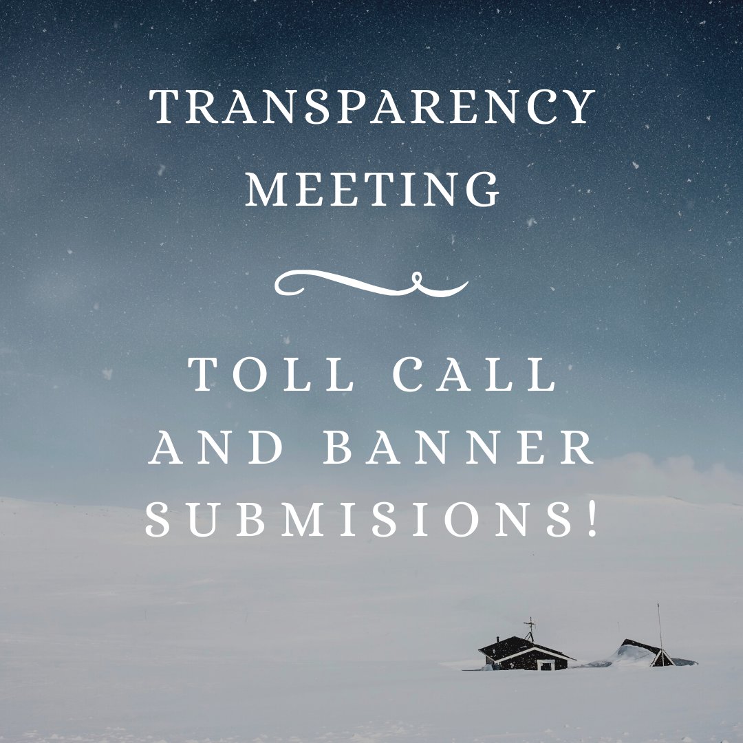 Hey GLACURH, we wanted to remind you that there is another transparency meeting at 7PM tonight. Also, go check out our website under the “Spirit” tab to see the Toll Call and Best Banner submissions, and how to participate in that!