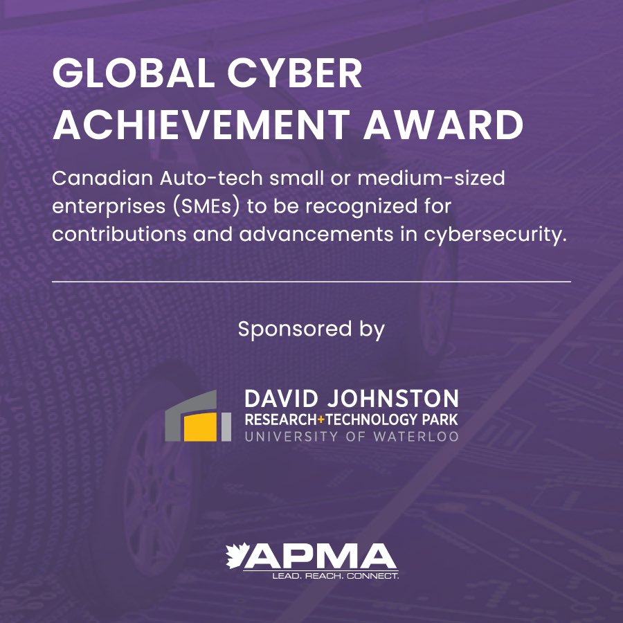 APMACanada's tweet photo. As #CybersecurityAwarenessMonth comes to a close, APMA's Institute for #Automotive #Cybersecurity presents the 1st Annual #CyberMobilityAwards.
GLOBAL CYBER ACHIEVEMENT AWARD goes to Autocrypt, accepted by Daniel Eui-Seok Kim.
Visit https://t.co/wiDjHM9J9R for more details. https://t.co/zrs4rljCBP