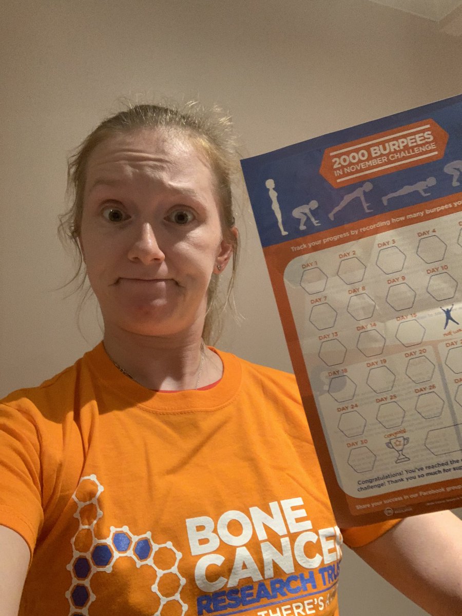 becca_pickford's tweet photo. The T-shirt’s arrived...three more sleep until I go crazy and try to do 100 burpees each day before work for @BCRT #teambones 
Please donate if you can via the link https://t.co/WtR7mzbWUy 
Stay tuned for updates! 🦵🏻🤢🥵

#2000burpees #fundraising #charity #legdayeveryday https://t.co/IavHOrFeap