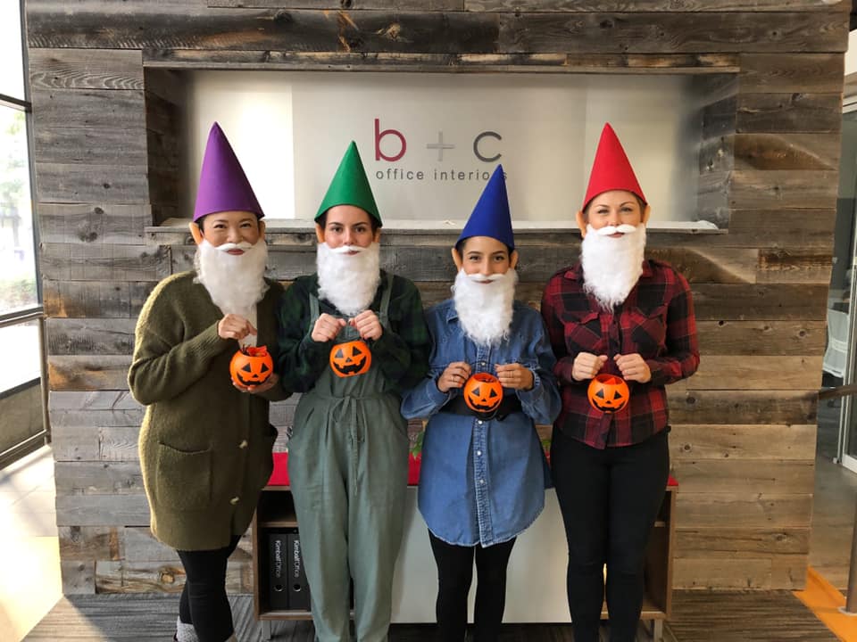 bcfurn's tweet photo. The Gnomes of b + c wish you a safe + fun Halloween Weekend 👻🎃 #bcofficeinteriors #halloweencostume #halloween2020 https://t.co/X4EPK1DxkJ