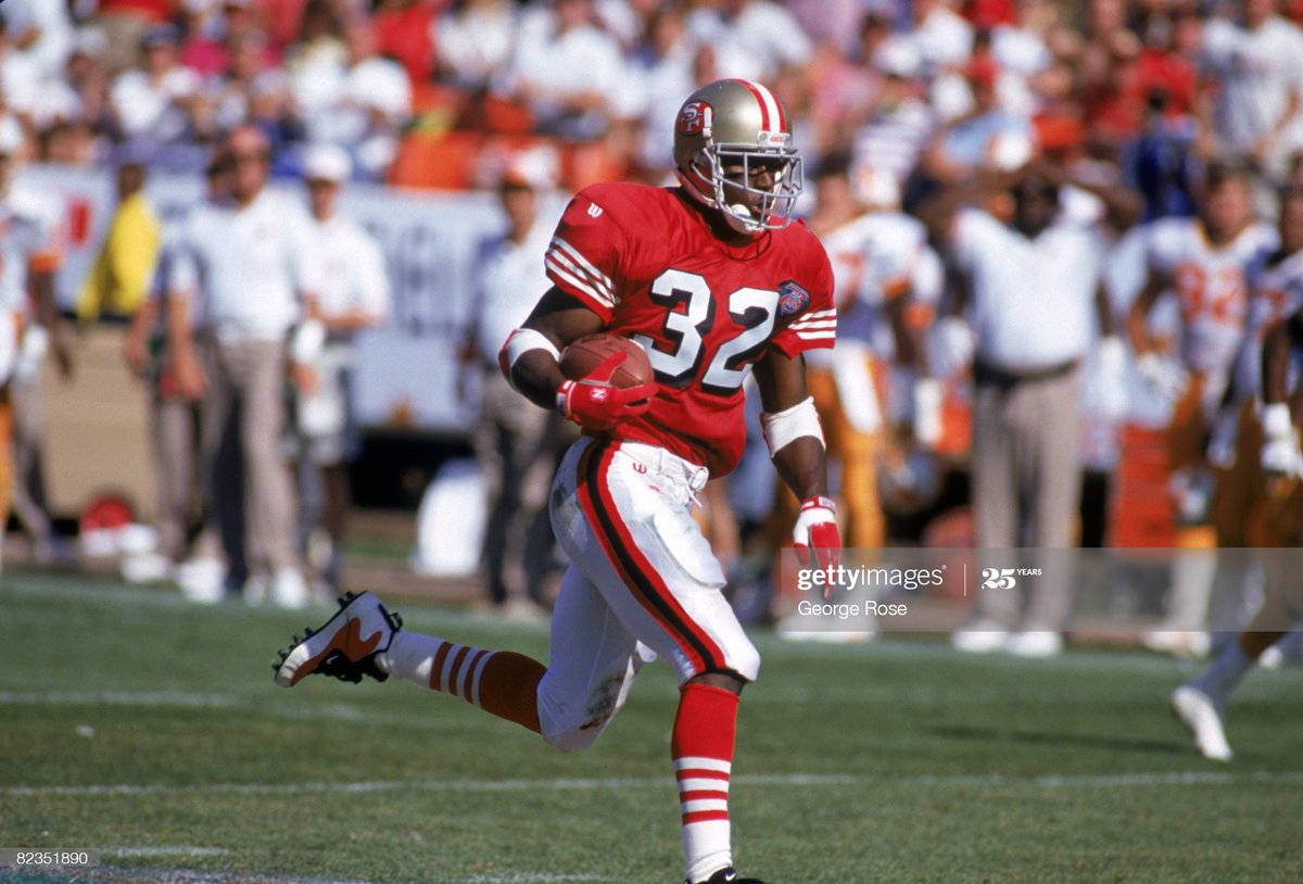 The players prefer the throwbacks. A notoriously superstitious George Seifert sees no more throwback games are scheduled.The  #49ers petition to the  #NFL   to allow them to wear throwbacks for all games. The NFL says OK.SF decides to ditch the striped socks.Continue thread.