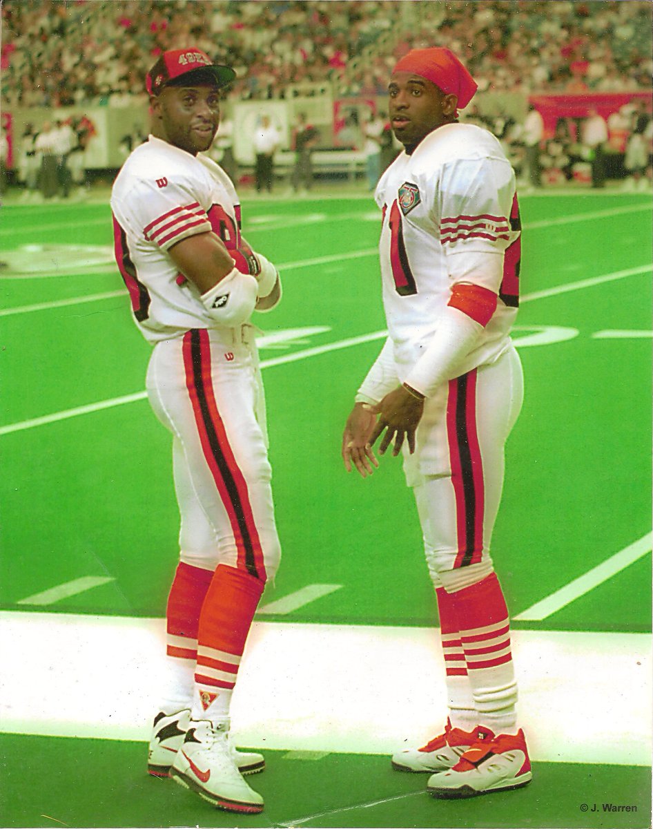 The players prefer the throwbacks. A notoriously superstitious George Seifert sees no more throwback games are scheduled.The  #49ers petition to the  #NFL   to allow them to wear throwbacks for all games. The NFL says OK.SF decides to ditch the striped socks.Continue thread.