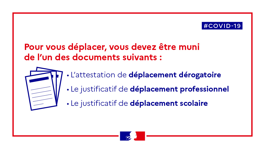 Interieur_Gouv's tweet photo. 🔴 🇫🇷 #COVID19 | À partir de 0h00 cette nuit, un confinement est mis en place et les déplacements sont restreints sur tout le territoire national pour faire face au virus.

👉 https://t.co/77ttPNMZxW

Pour vous déplacer, vous devez être muni de l'un des 3 documents suivants ⬇️ https://t.co/ovWJNoo6Bc