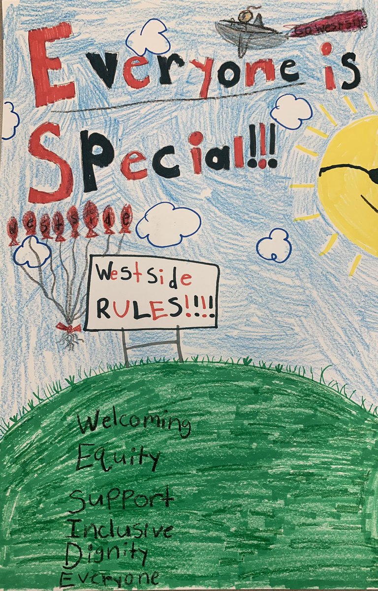Lucas4westside's tweet photo. We had many AMAZING entries for our WE-SIDE poster contest as we emphasize inclusivity, kindness, and support for everyone!  Congrats to our winners! https://t.co/Xr9G07F0D6