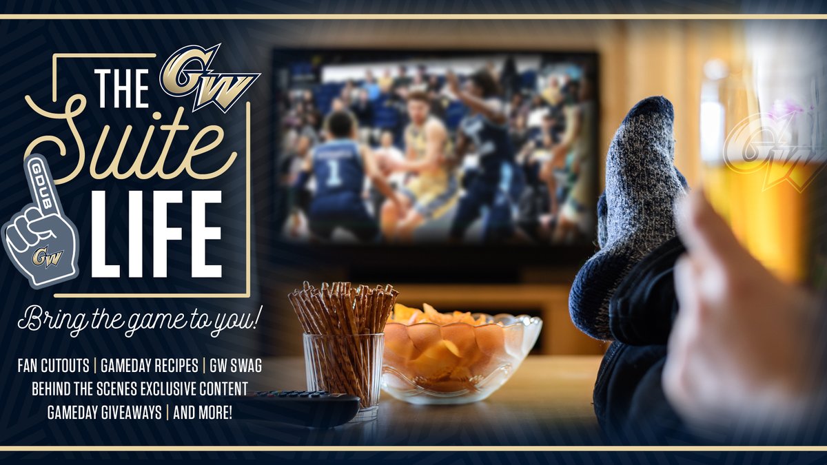 Introducing 𝙏𝙃𝙀 𝙎𝙐𝙄𝙏𝙀 𝙇𝙄𝙁𝙀 : 

✅  GW Gear 
✅  Exclusive content
✅  Fan cutouts 
✅  Gameday recipes
✅  More! 

Join the Suite Life for the ultimate GW Fan experience!

Pricing &amp; details: gwsports.com/suitelife