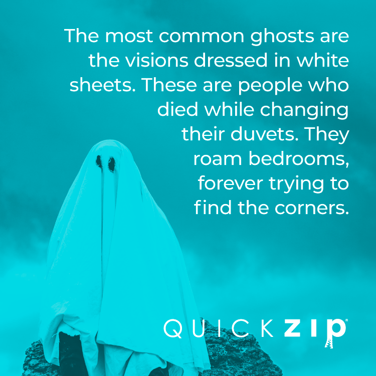 We give a ghost free guarantee on our New-Way Duvet Cover! 😆  quickzip.com/pages/newwaydu…