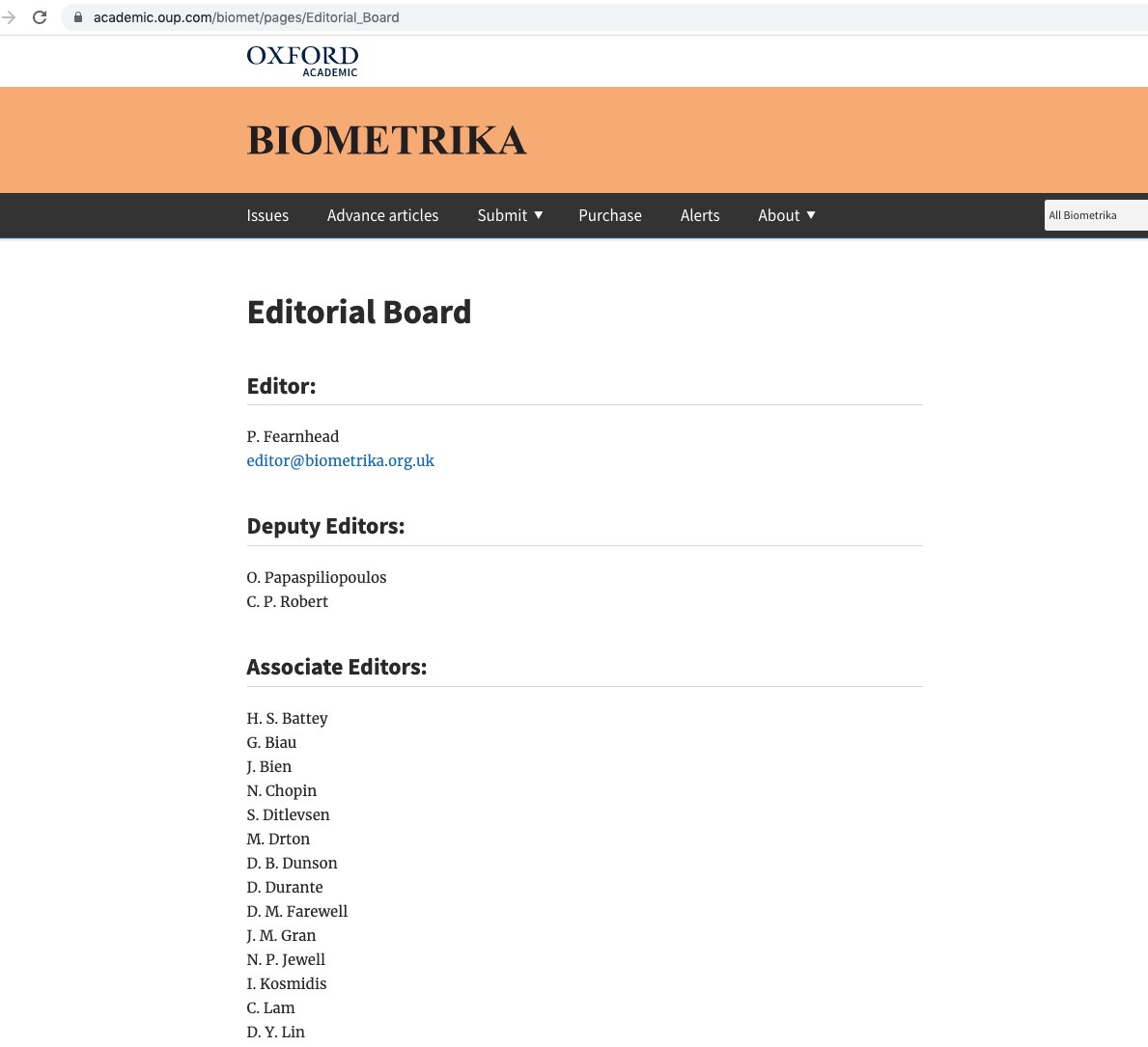 P.P.S. I’ve been an associate editor for Biometrika — one of the top journals in our field — for almost 10 yrs. It's a very prestigious theoretical & methodological stats journal (less theoretical than Annals of Stats; maybe slightly more so than JASA Theory & Methods).15/