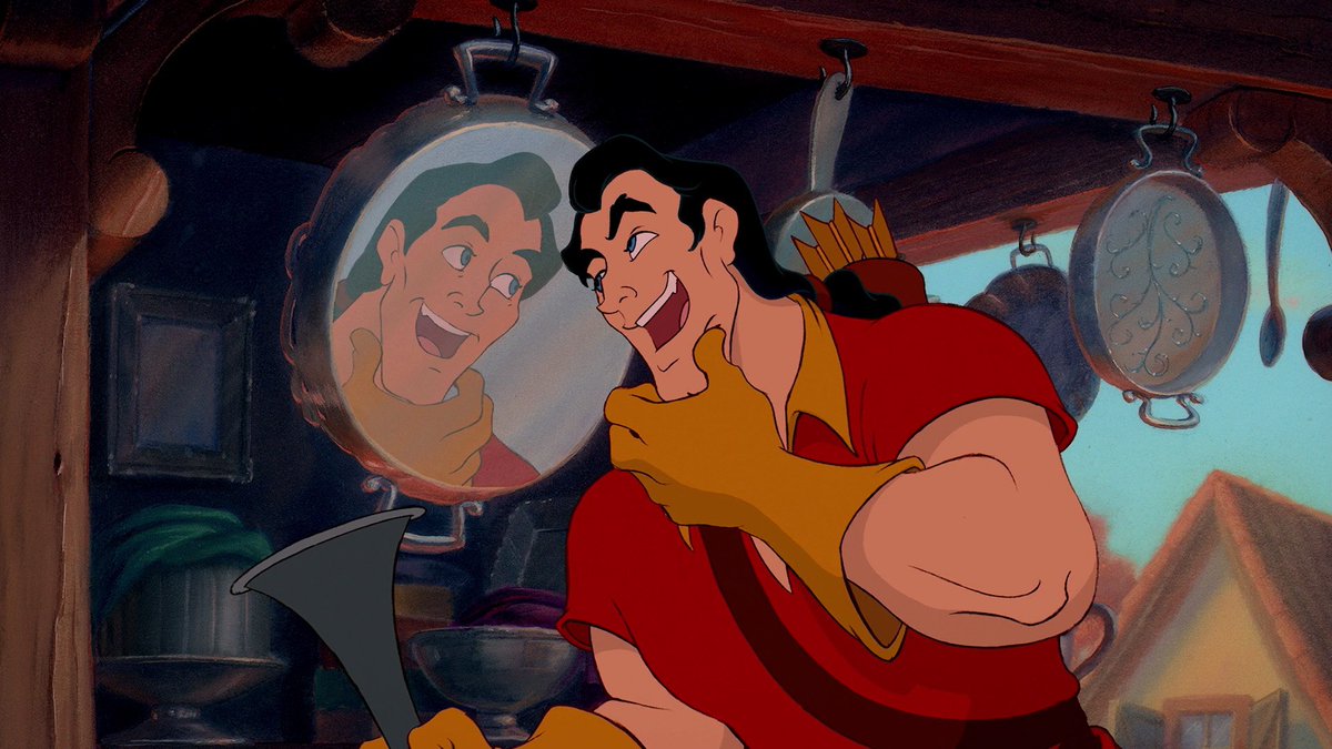 Another parallel to BEAUTY AND THE BEAST, which seems more obvious: Andreas Deja claimed to have taken inspiration from Brom's design for his animation of Gaston. With Gaston, it's as if Brom Bones turned into a manipulative, vainglorious gym rat.