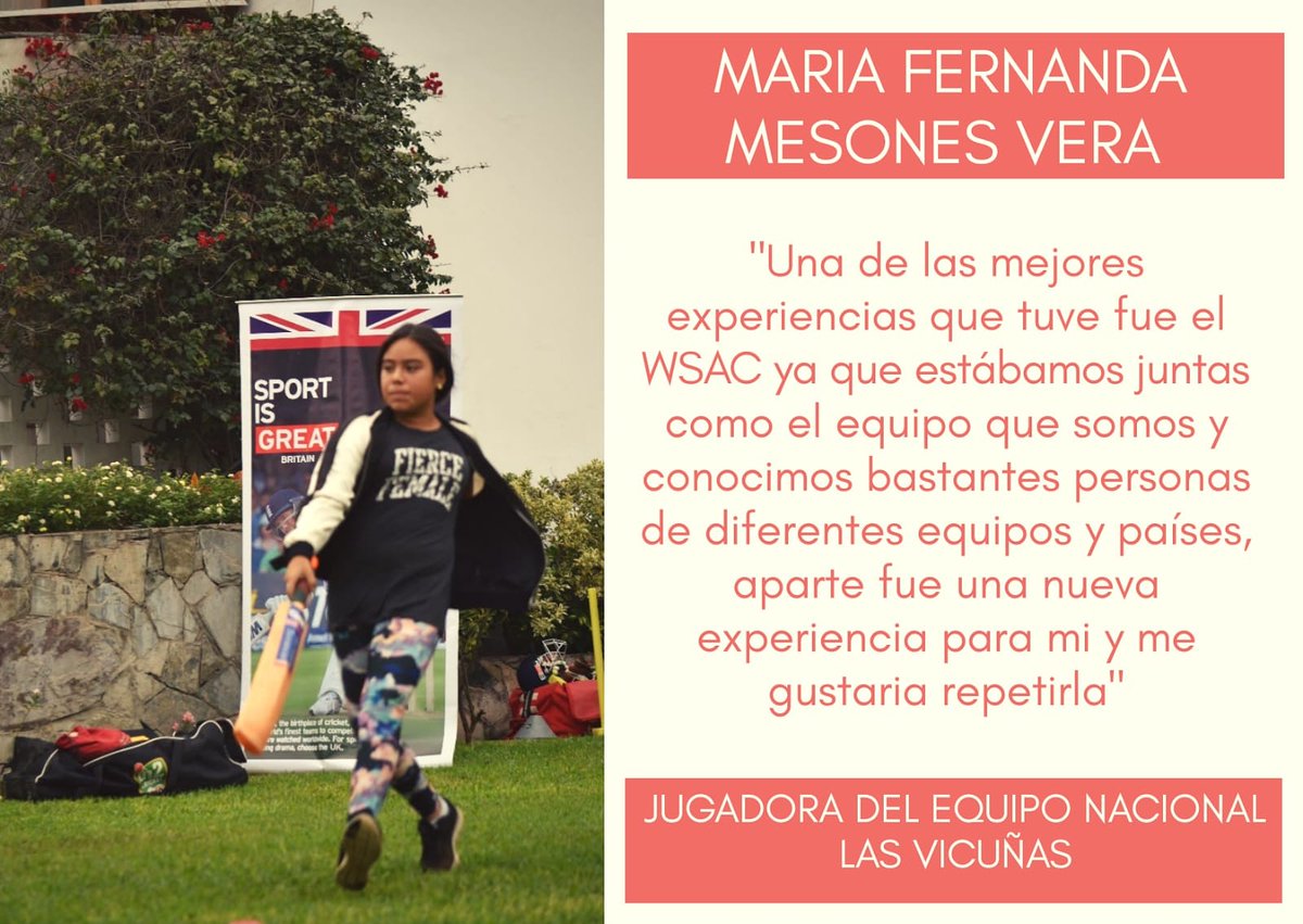 "One of the best experiences was the South American Championship...we met lots of people from different teams and countries...it was a new experience for me and I would like to repeat it"
Our youngest female national player represented Peru last year when she was 12! #Cricket