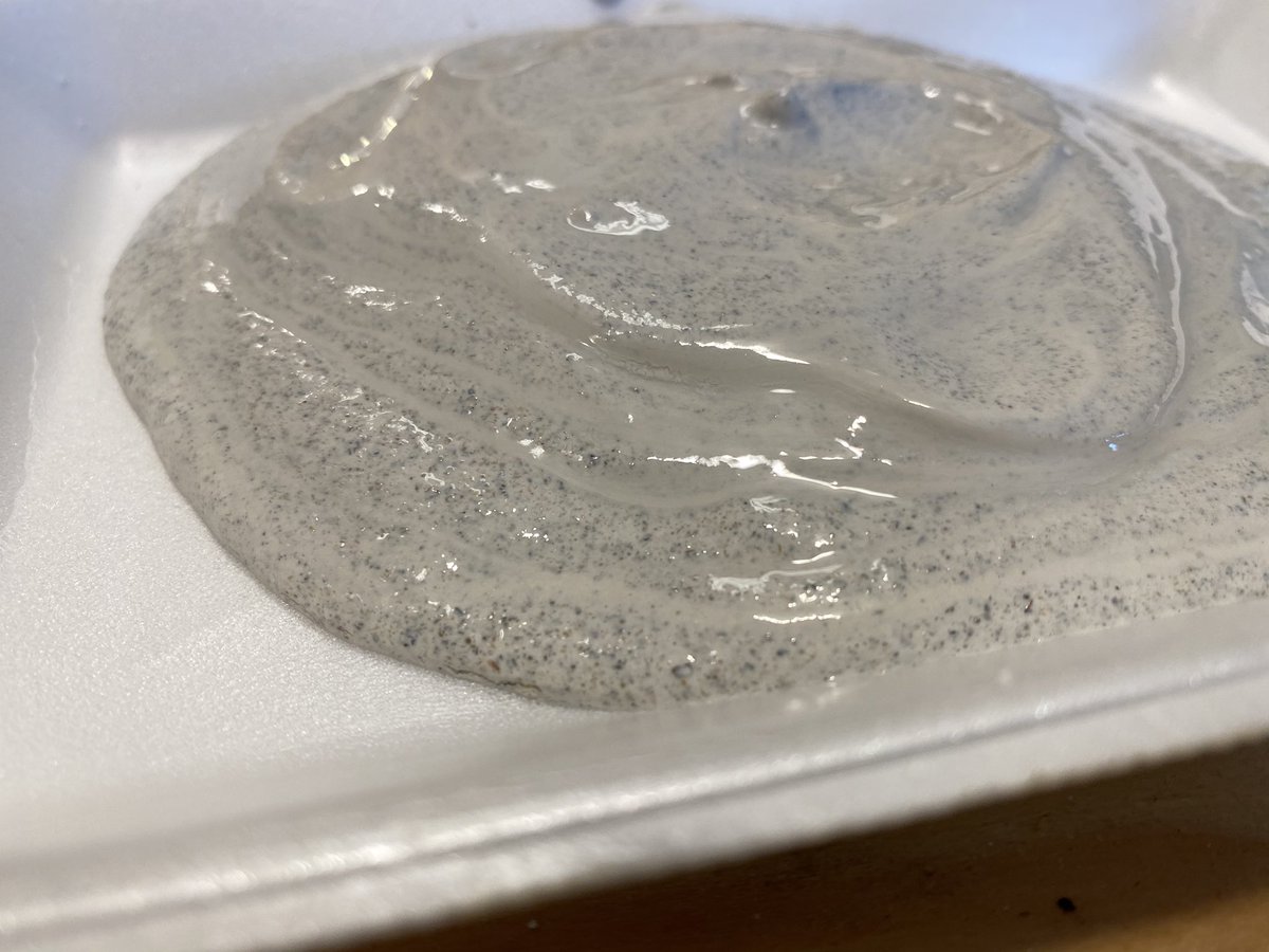 Oreo pudding? Nope! Sedimentary rock: plaster of Paris (gypsum) + sand (two sediments) + water (in an ocean...) form new rock. Video guide coming soon! #FloridaScience #HandsOnScience