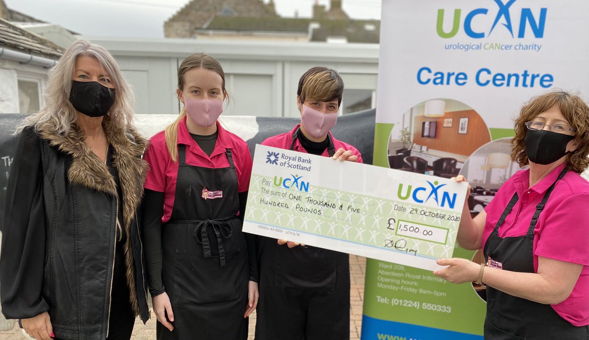 Special day #donated £1500 to #UCANAberdeen #urologicalcancer #fundraising #customers #staff #fochabers #moray #IceCream #thanks